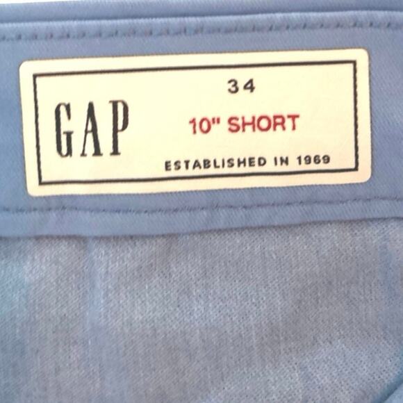 NWT Gap Men’s 10” Essential Khaki Shorts Blue Suede Size 34 - Picture 9 of 9